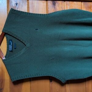 Vintage Polo Ralph Lauren Men's V-Neck Sweater Vest Size L Forest Green